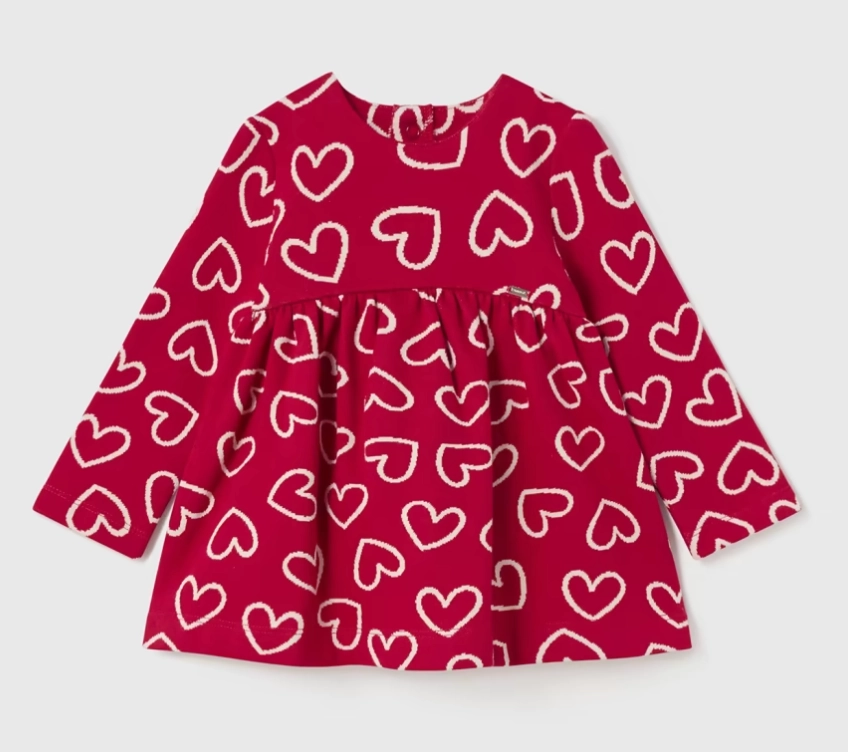 Heart Knit Dress - Red SnagFree Fabric