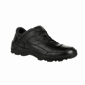 Slip-resistant Cushion Rocky Priority Men's Duty Shoe Rkd0042 In Black