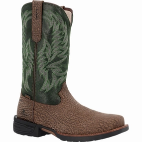 Rocky Bronco Men's 12?? Composite Toe Western Boots Rkw0454 In Green Weather Resistant Footwear Mesh Upper