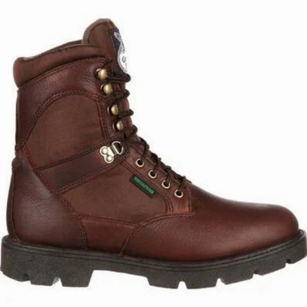 Georgia Boot Homeland Men's Waterproof Work Boots G108 In Brown Patterned Surface