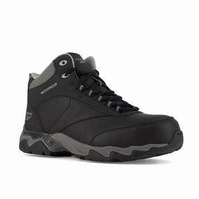 Safety Liner Gear Durable Grip Reebok Beamer Waterproof Athletic Work Boot Men's Composite Toe Rb1068 In Black With Grey Trim