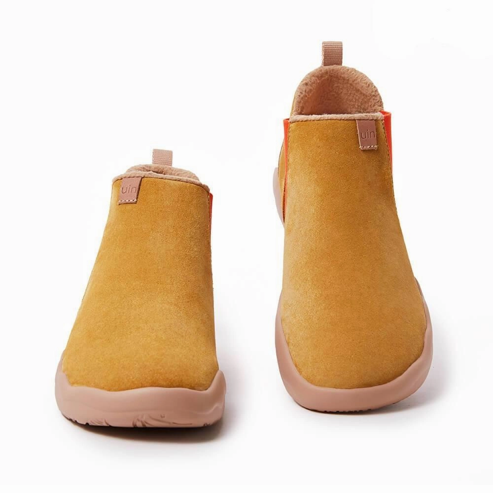 Wear resistant Granada Khaki Cow Suede Boots Men