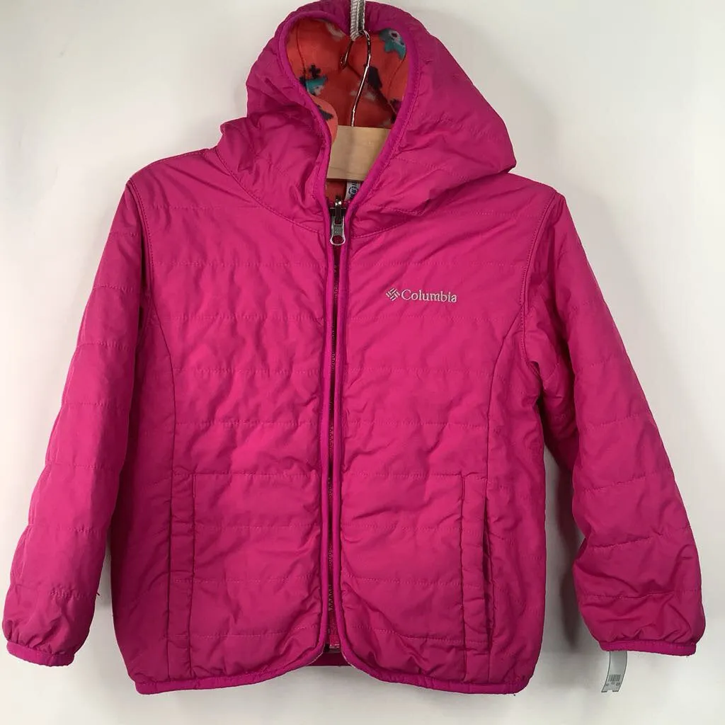 Travel Commuter Layer Size 4: Columbia Pink Fleece Lined Reversible Coat