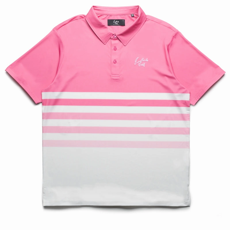 SeamFreeEngineering Moon Beam Eastside Golf Ombre Striped Signature Polo - Pink Cosmos