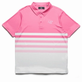 SeamFreeEngineering Moon Beam Eastside Golf Ombre Striped Signature Polo - Pink Cosmos