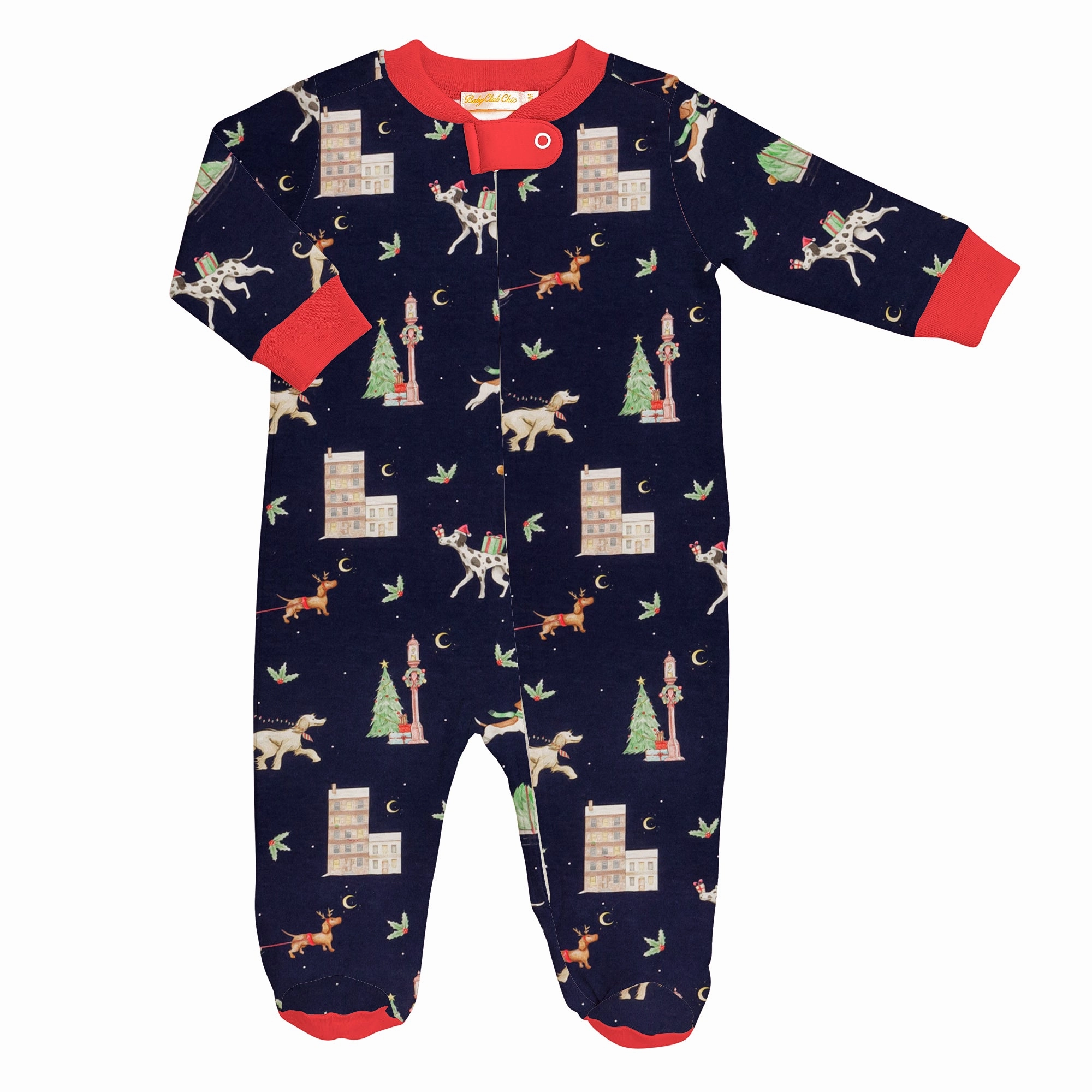 Holiday in the City Zipper Footie Bright Color LowProfile