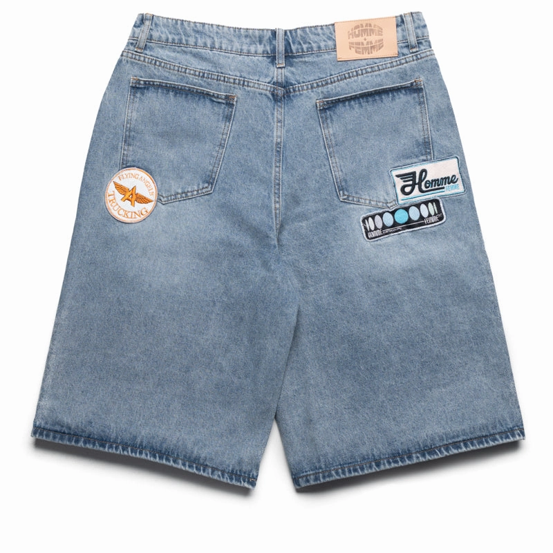 Homme Femme Road Trip Shorts - Blue Denim Earth Glow Cozy Pajama Set