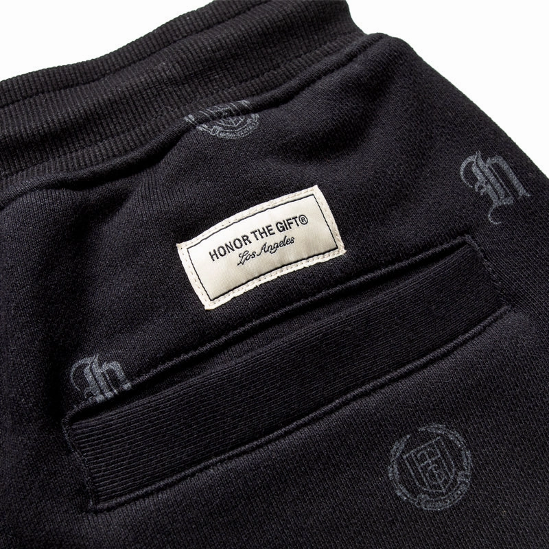 Love Glow Honor The Gift Crest Sweatpants - Black