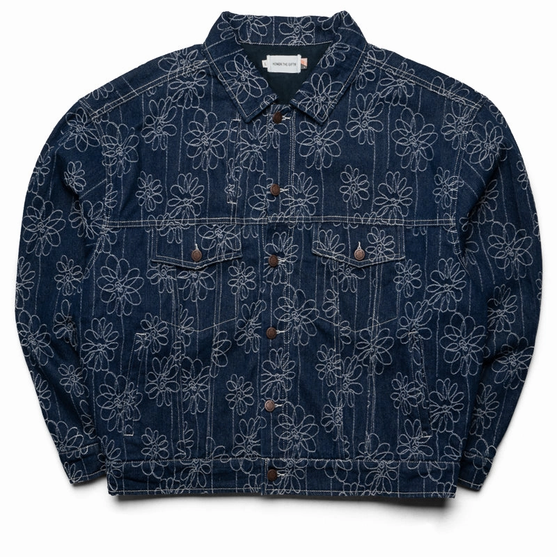 Warm Pants Honor The Gift Flower Jacquard Jacket - Indigo