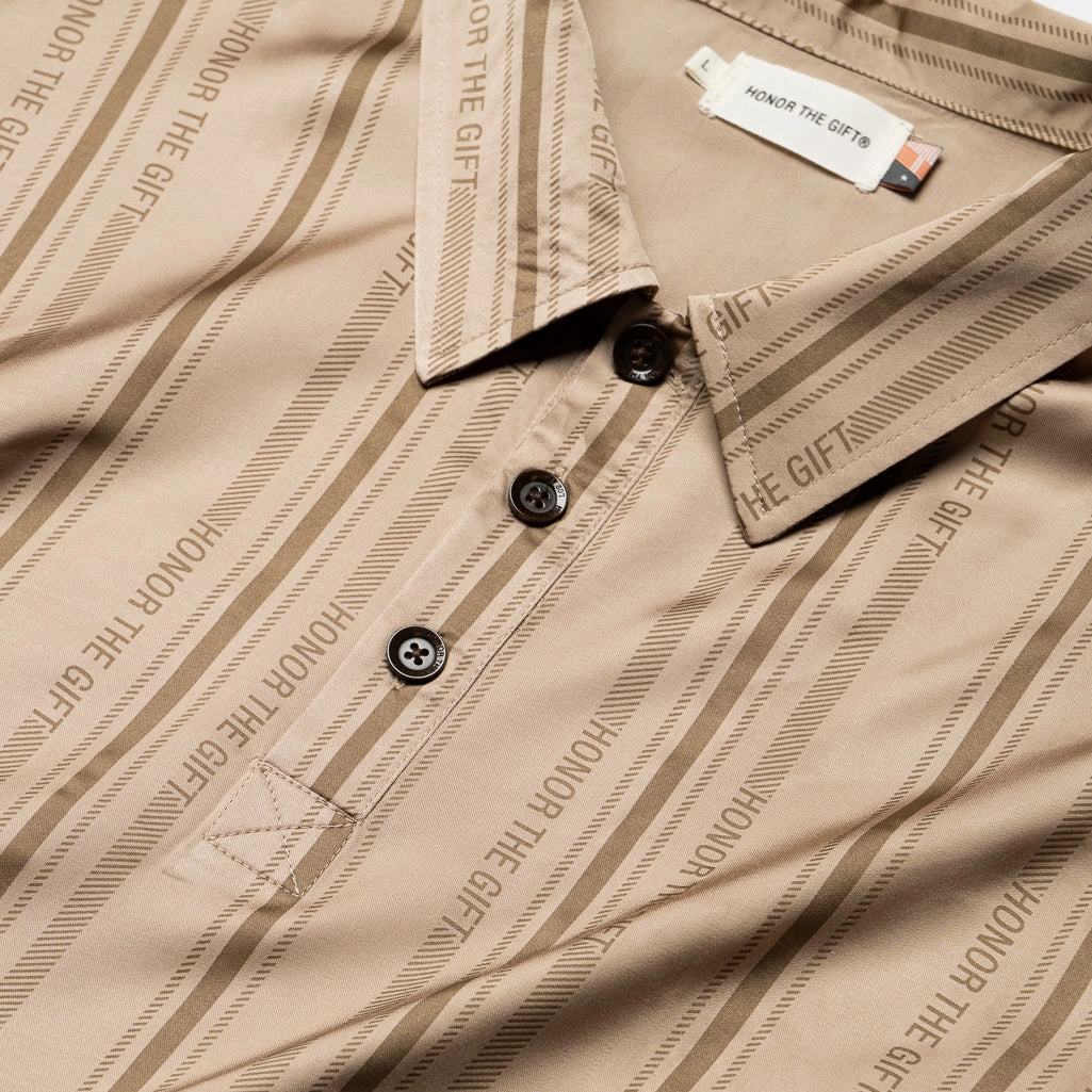 Honor The Gift Honor Stripe L/S Henley - Tan Layer Play Nature Base