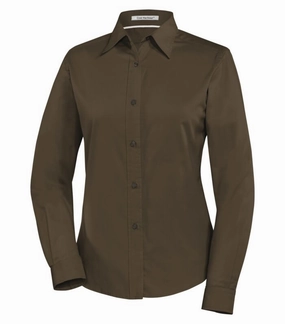 COAL HARBOUR? EASY CARE BLEND LONG SLEEVE WOVEN LADIES' SHIRT Minimalist Look