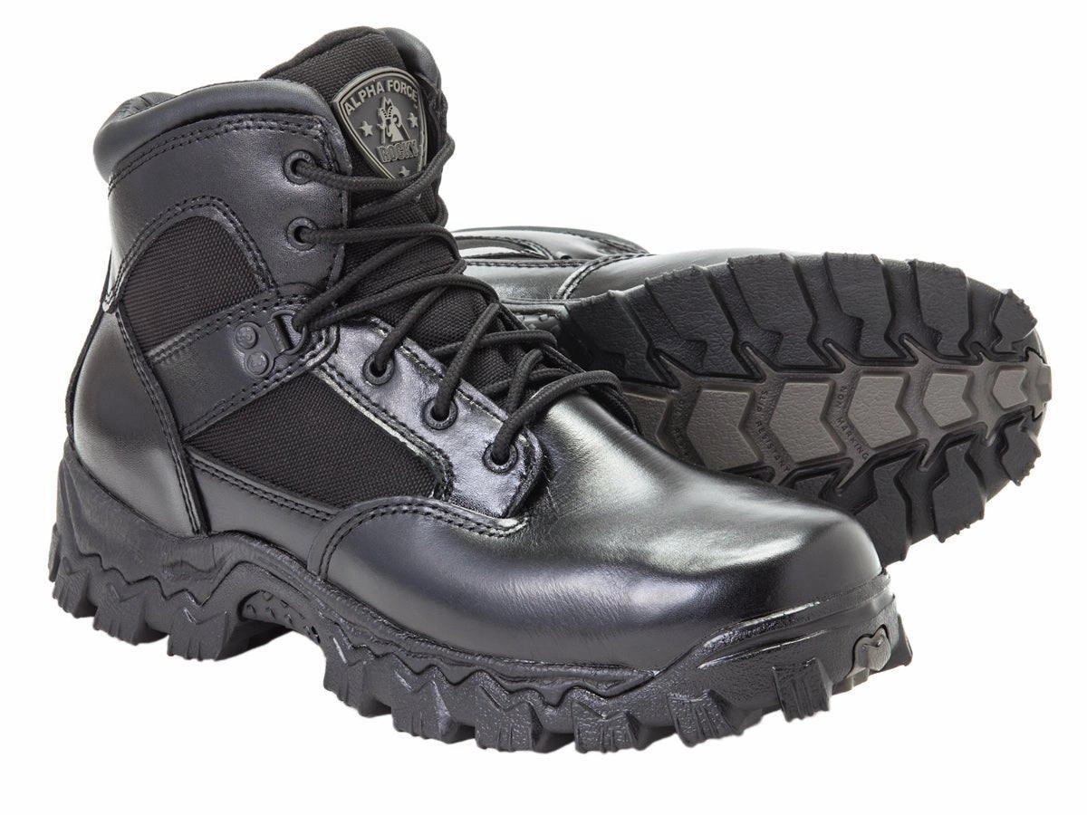 Rocky Alpha Force Men's Composite Toe Waterproof Boots Fq0006167 In Black Insulated Rough Trail Hiker Block Heel