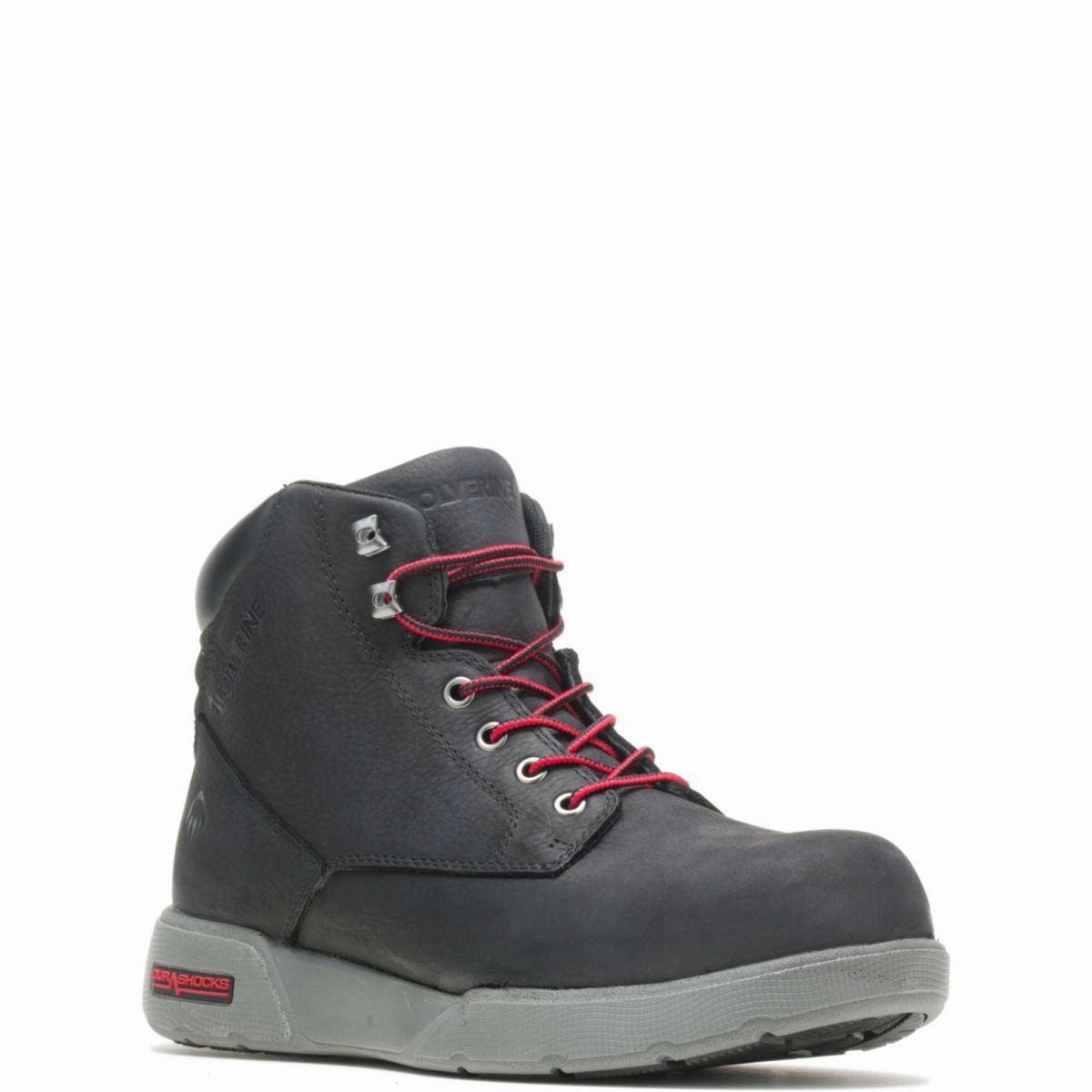 Sand Shade Wolverine Kickstart Men's Charcoal Composite Toe Rev Vent Ultraspring Durashocks Work  Boot (w211116) in Black