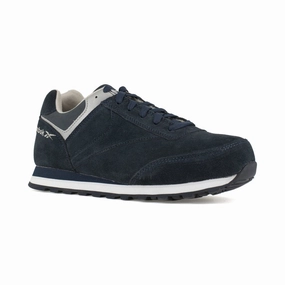 Fashionable Look Reebok Women's Leelap Retro Jogger Work Shoe Steel Toe Rb195 In Navy Blue