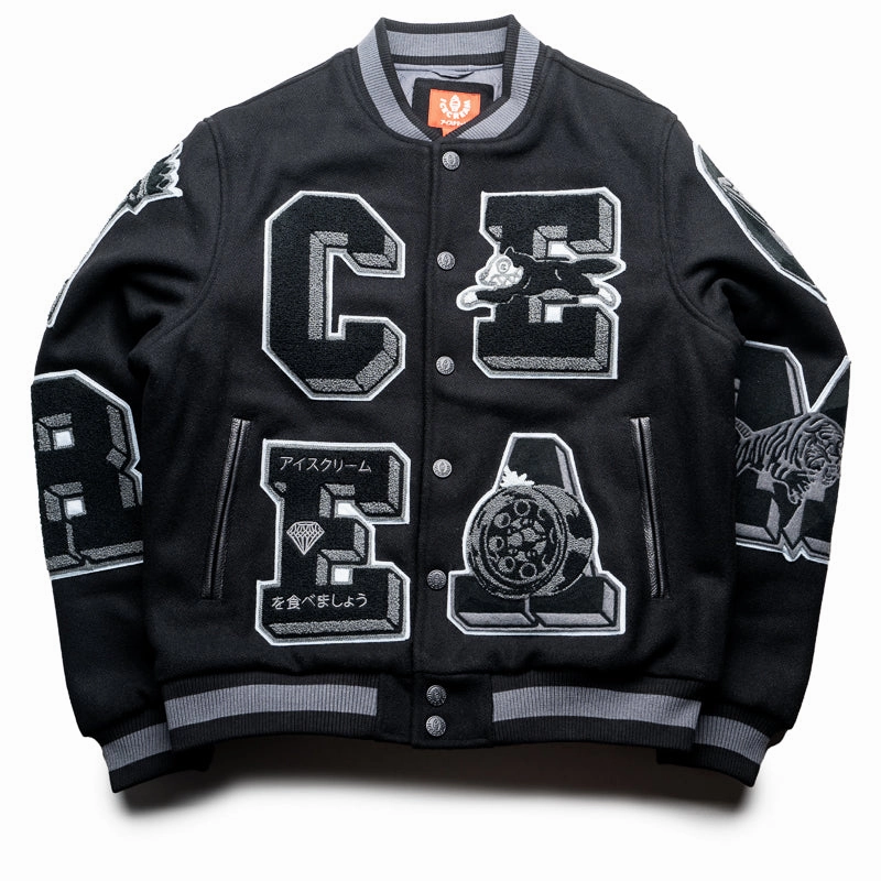 Warm Coat Essential Shirt Ice Cream Creme Jacket - Black