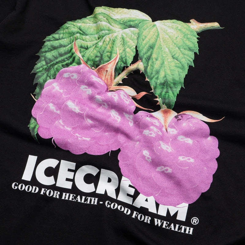 Ice Cream Fruits Of Labor Tee - Black TemperatureRegulating Raw Linen