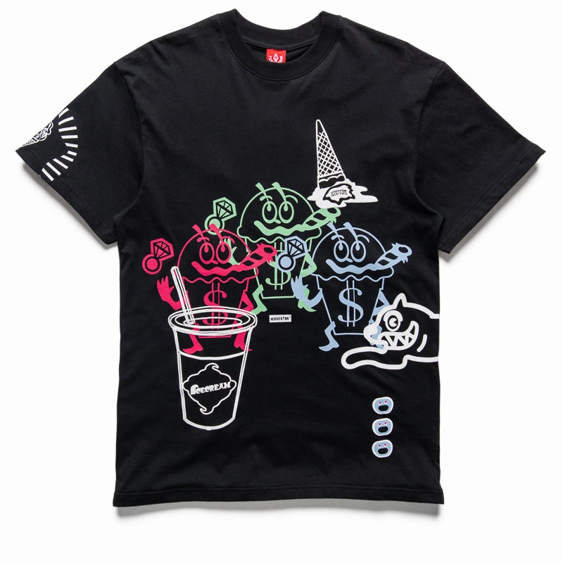Ice Cream The Gang Knit Tee - Stretch Limo AntibacterialFinish