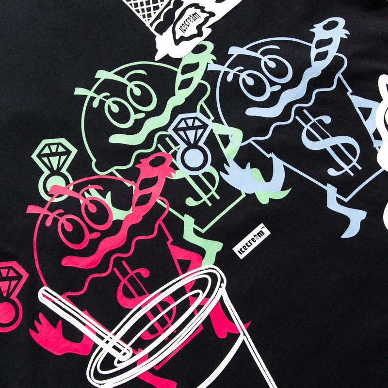 Ice Cream The Gang Knit Tee - Stretch Limo MicroPerforatedTexture