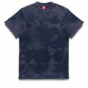 Tagless Labeling Sporty Design Ice Cream Wrestle Knit Tee - Navy Blazer