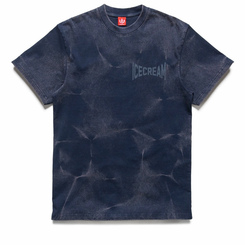 Tagless Labeling Sporty Design Ice Cream Wrestle Knit Tee - Navy Blazer