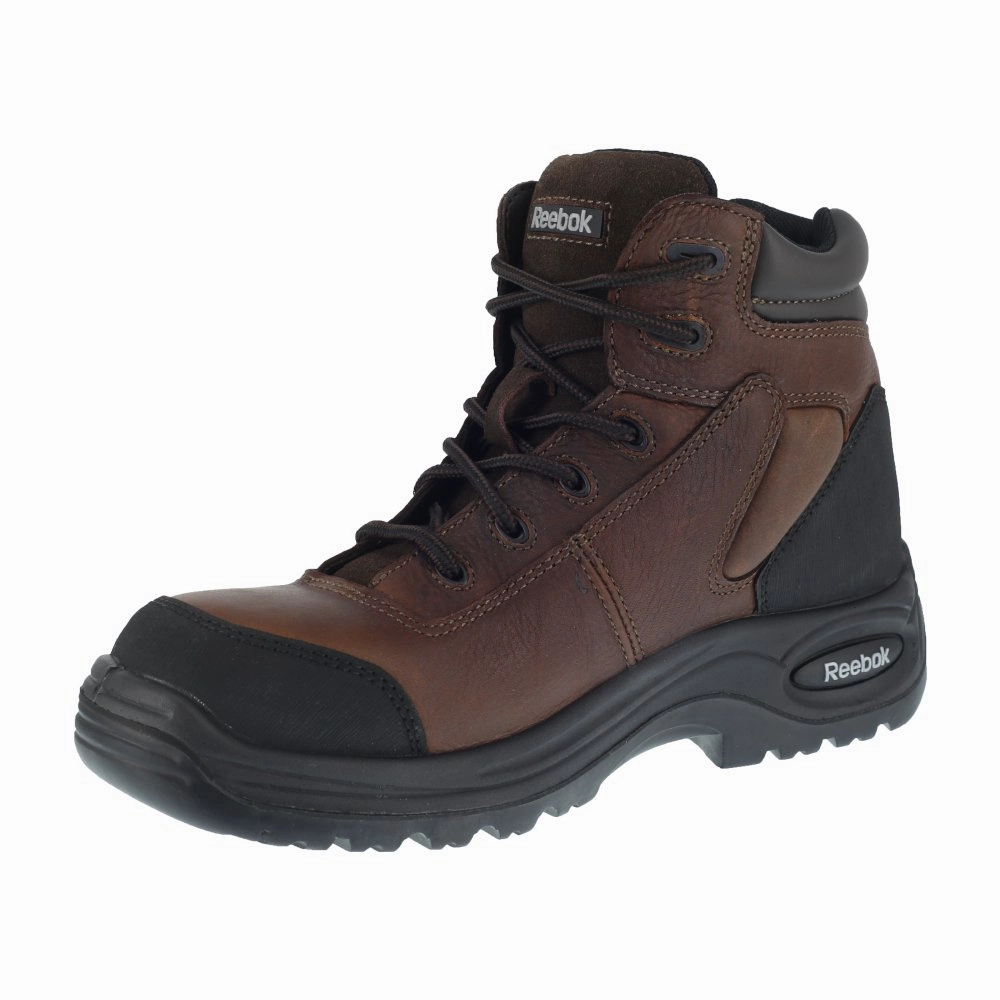 Waterproof Safety Reebok Trainex 6" Sport Boot Women's Composite Toe Rb755 In Dark Brown