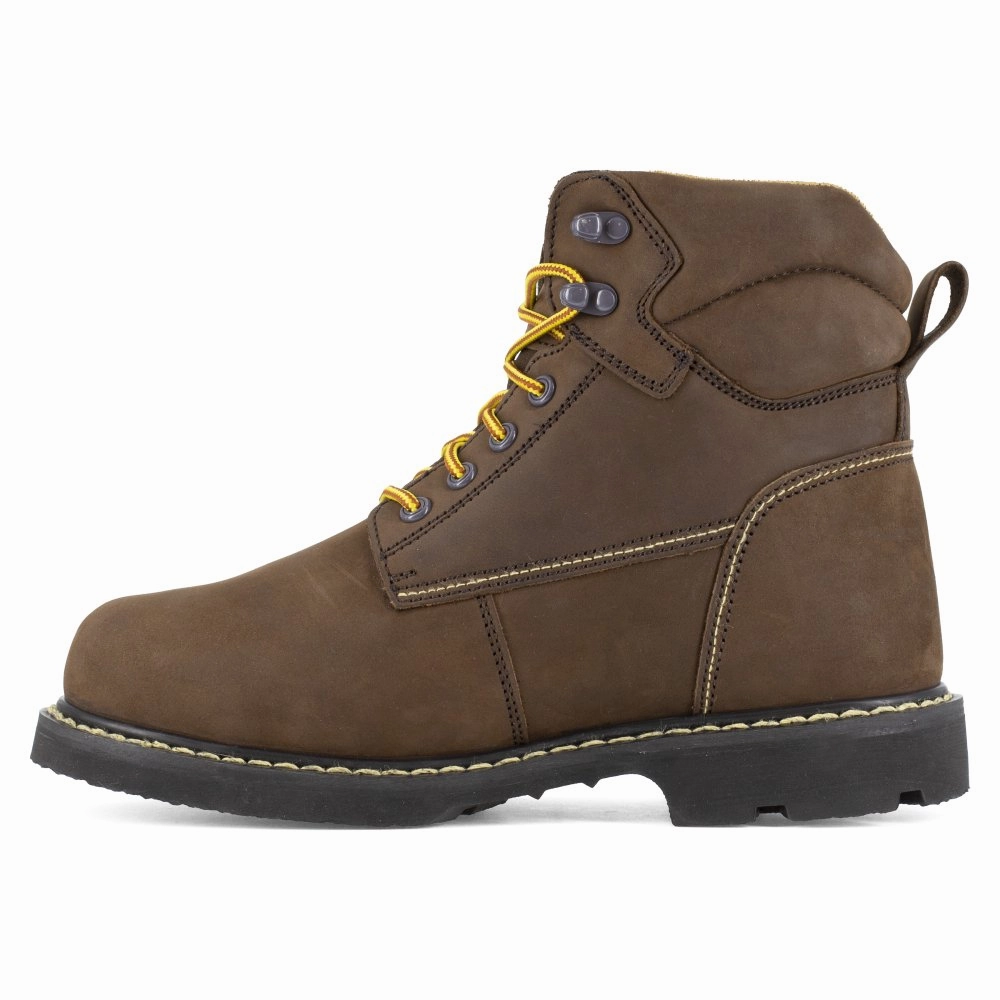 Comfortable Boot Design Iron Age 6" Men's Work Boot Steel Toe Groundbreaker Ia5014 In Brown