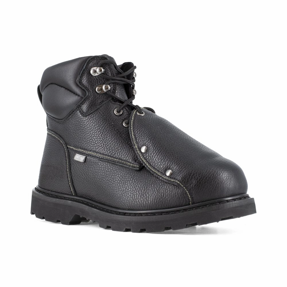 Iron Age 6" Men's Work Boot With External Met Guard Steel Toe Groundbreaker Ia5016 In Black Safety Comfort Footwear