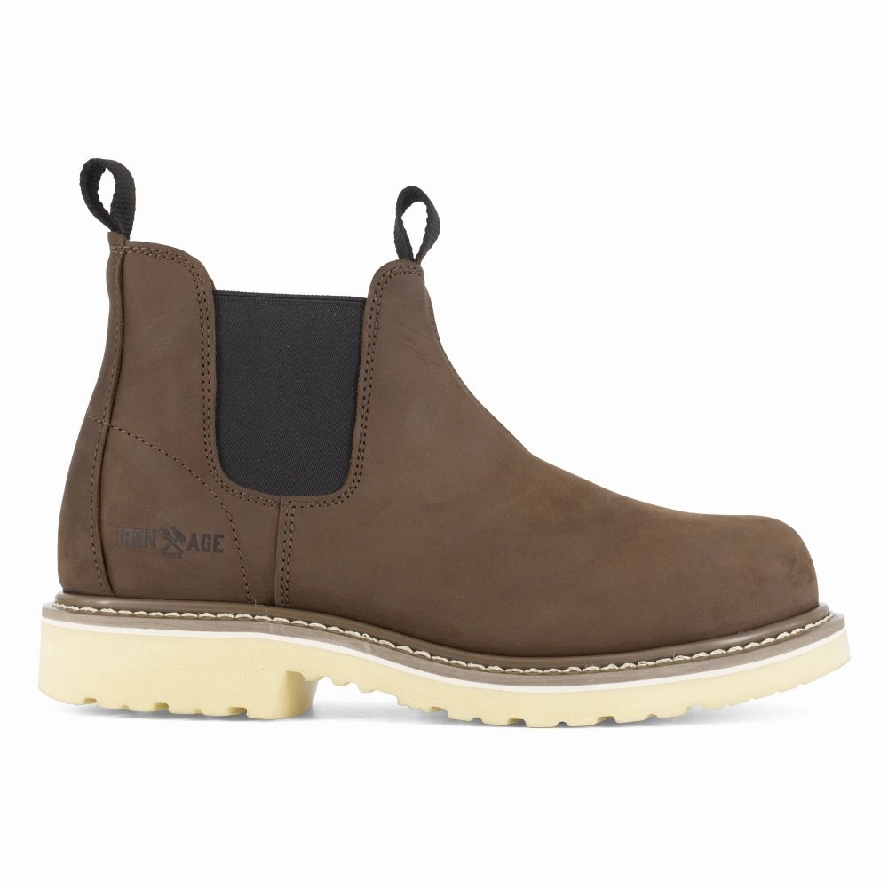 Padded collar Enhanced Durability Iron Age Men's Work Boot Twin-gore Composite Toe Isolidifier A5070 In Brown