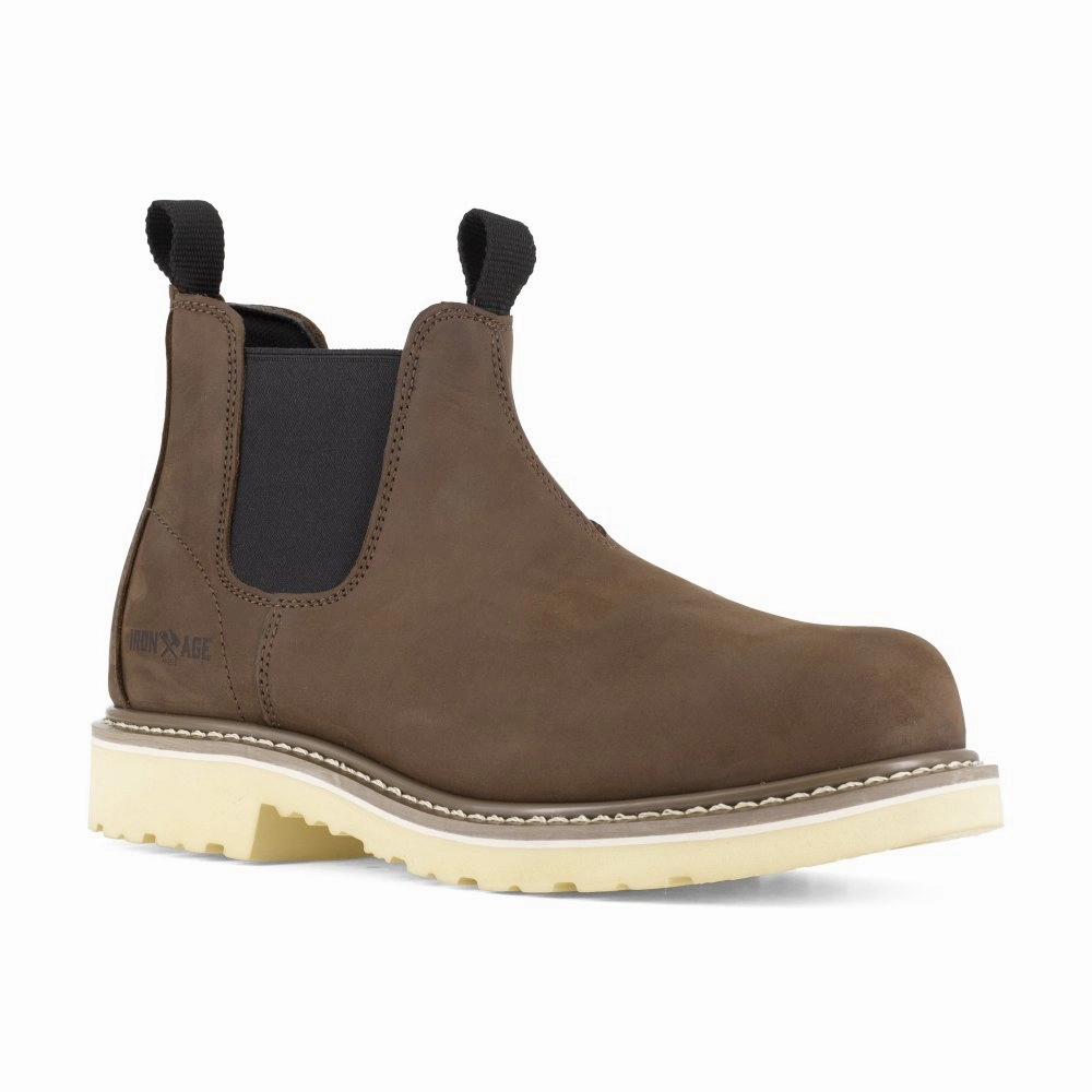 Tough Cushion Iron Age Men's Work Boot Twin-gore Composite Toe Isolidifier A5070 In Brown