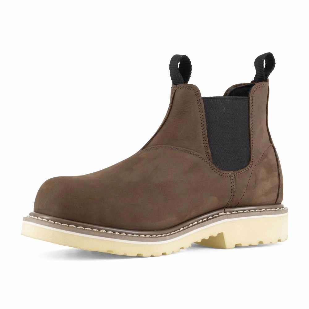 Iron Age Men's Work Boot Twin-gore Composite Toe Isolidifier A5070 In Brown Quick Slip Design