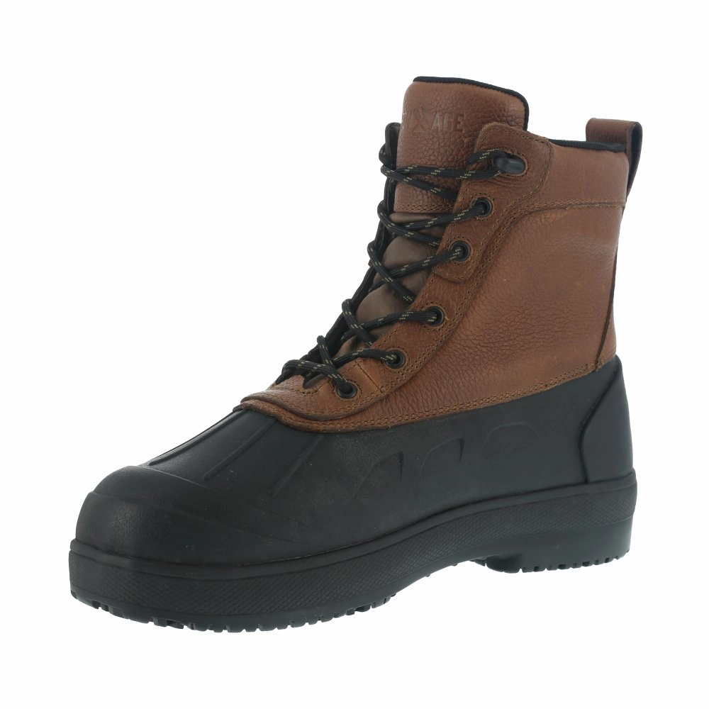 Iron Age Men's Work Boot Waterproof Composite Toe Compound Ia9650 In Black And Brown Comfortable Boot Design