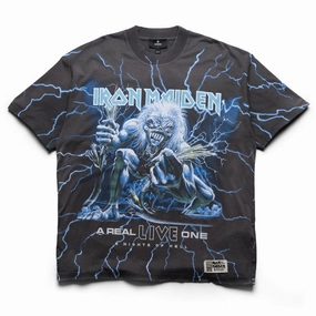 Iron Maiden x Represent A Real Live One Tee - Stained Brown Dance Flow