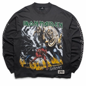 Iron Maiden x Represent Number Of The Beast L/S Tee - Sunfade Grey FlexibleJointConstruction Cold Weather Outfit