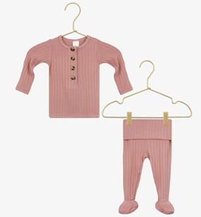 Jane Ribbed Top   Bottoms- newborn LowBulkFabric
