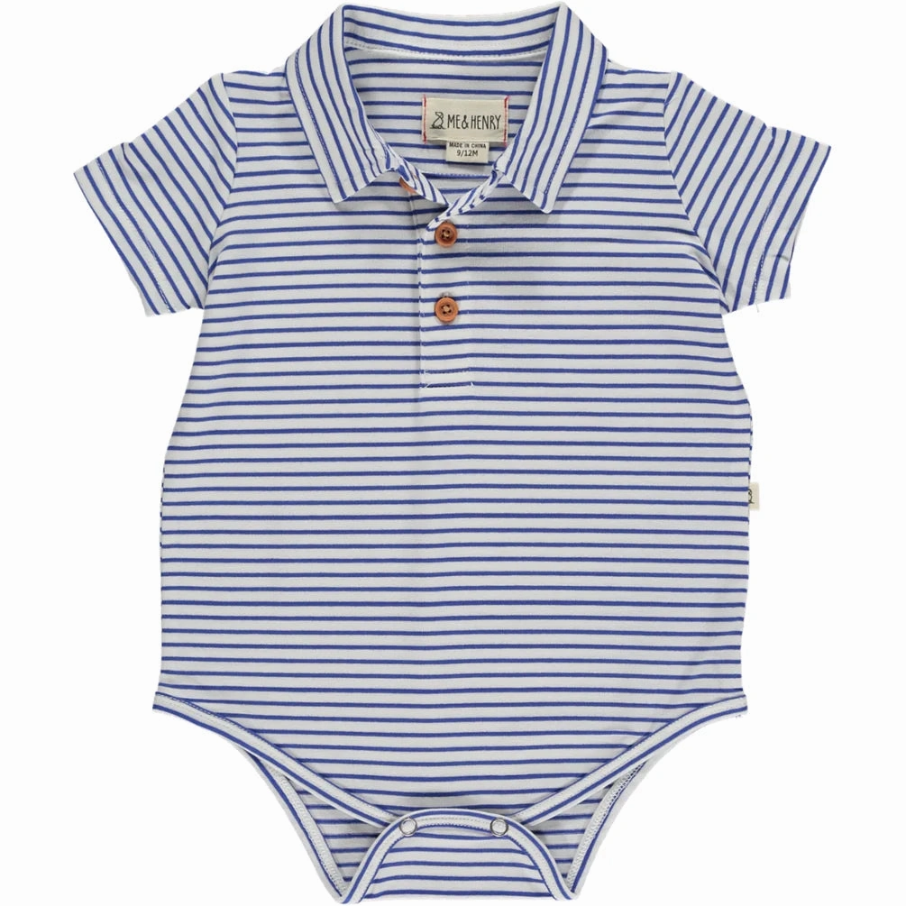 Jetty Royal Blue and White Polo Jersey Onesie NoSlipTrims