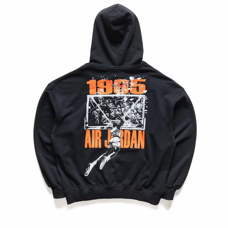 Jordan Oversized Pullover Hoodie - Black/Starfish NonSlipTrims Pearl Tone
