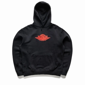 Jordan Rare Air Fleece Pullover Hoodie - Black/Chile Red warm fleece Timeless Blazer
