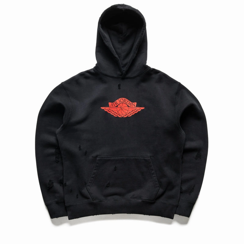 Jordan Rare Air Fleece Pullover Hoodie - Black/Chile Red warm fleece Timeless Blazer