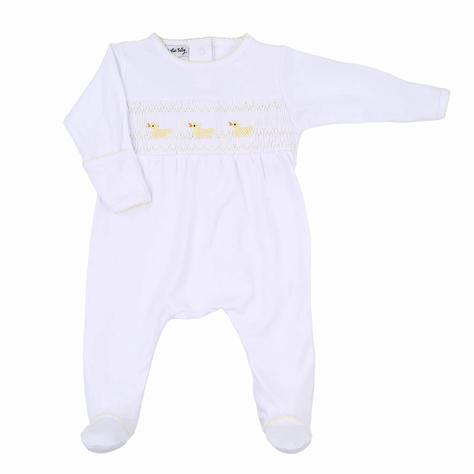 QuickDryMaterial Thin Core Just Ducky Classics Smocked Footie
