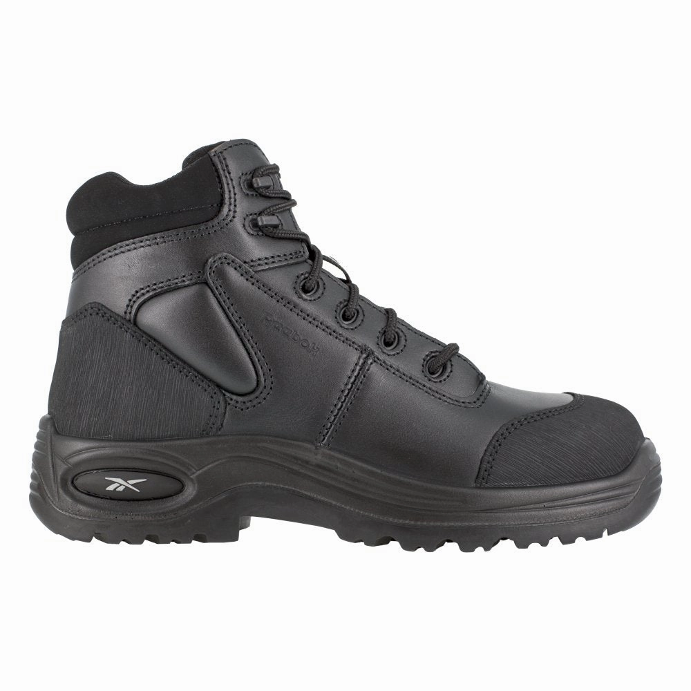 Bacteria Inhibiting Insole Layered cushioning Reebok Trainex 6" Men's Sport Work Boot Composite Toe Rb6750 In Black
