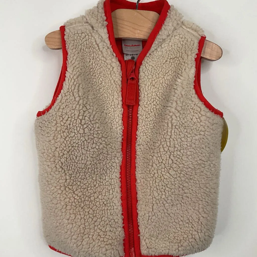 Size 12-18 (75): Hanna Andersson Cream Fleece Vest Neon colored clothes for children