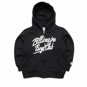 Trend Glow Dance Flow Kids Billionaire Boys Club OG Zip Front Hoodie - Black