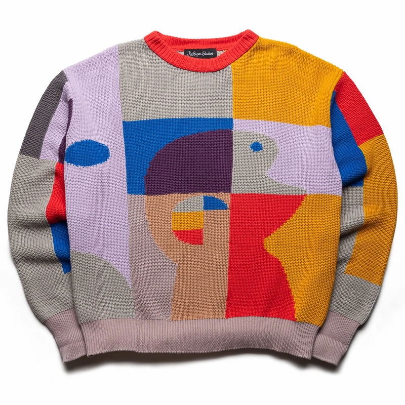 KidSuper Bauhaus Paint Palette Sweater - Multi NonSlipTrims DoubleLayered Structure