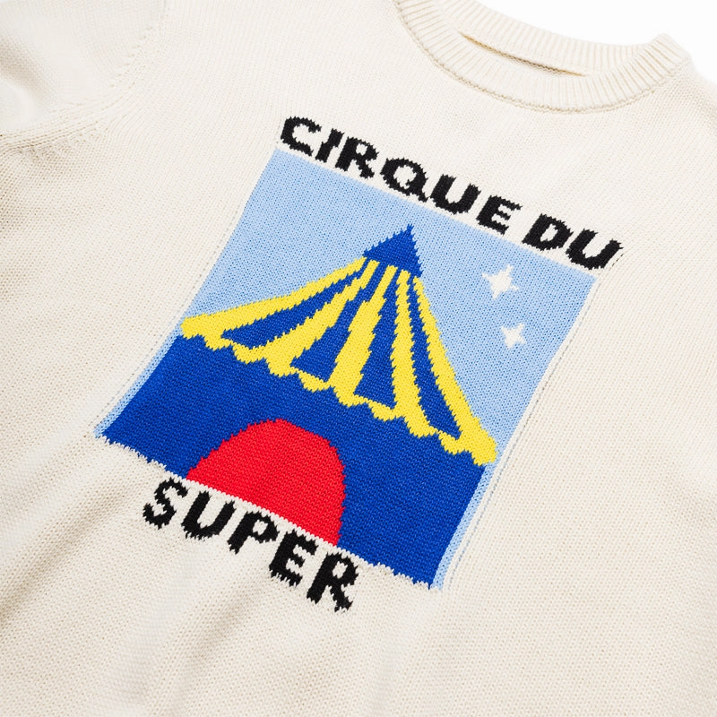WeightlessLayeringPiece QuickDrying Fiber KidSuper Cirque Du Super Tent Sweater - Cream