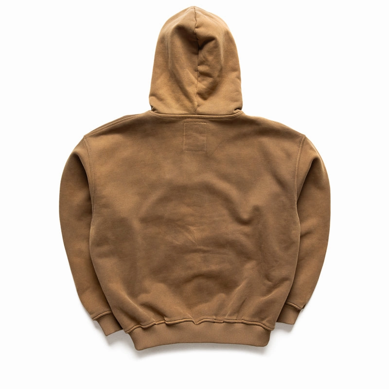 Stylish Layer Cozy Pajamas KidSuper Patchwork Face Heavyweight Zip Up Hoodie - Dark Brown