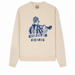 Opaque Core KidSuper Records Knit Sweater - Cream