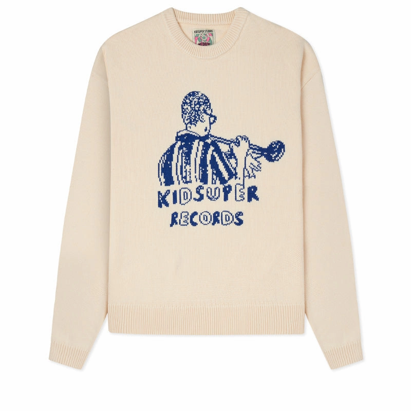 Opaque Core KidSuper Records Knit Sweater - Cream