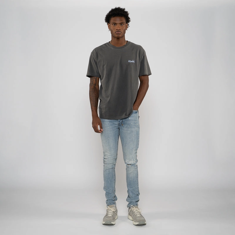 SoftTouch Placket Closure Ksubi All Day Biggie Tee - Charcoal