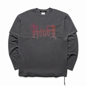 Ksubi Fuego Layered L/S Tee - Faded Black Durable materials Legend Glow