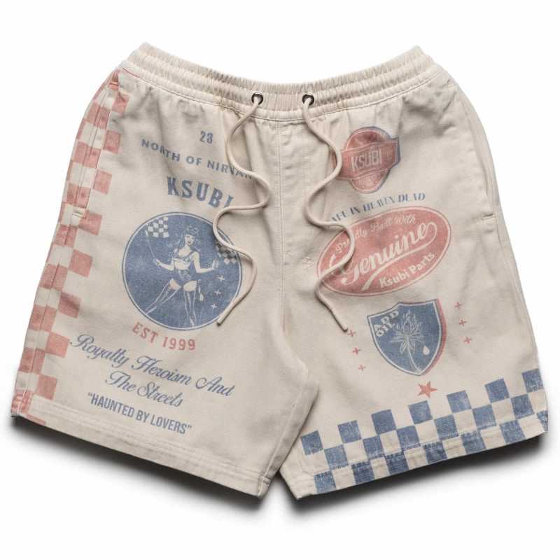 Ksubi Pit Lane Life Short Printed - Tan Flexible Fabric Blend